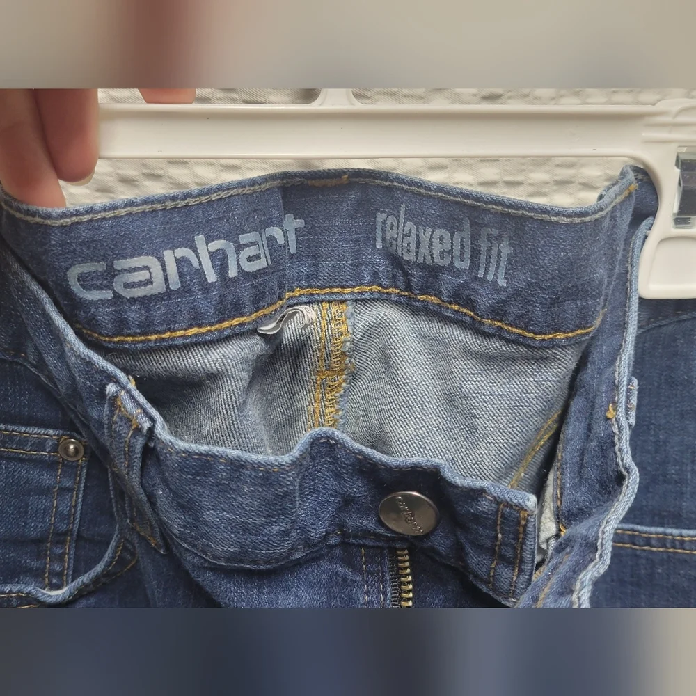 Carhartt Men's Relaxed Fit Dark Blue Jeans - Picture 3 of 8